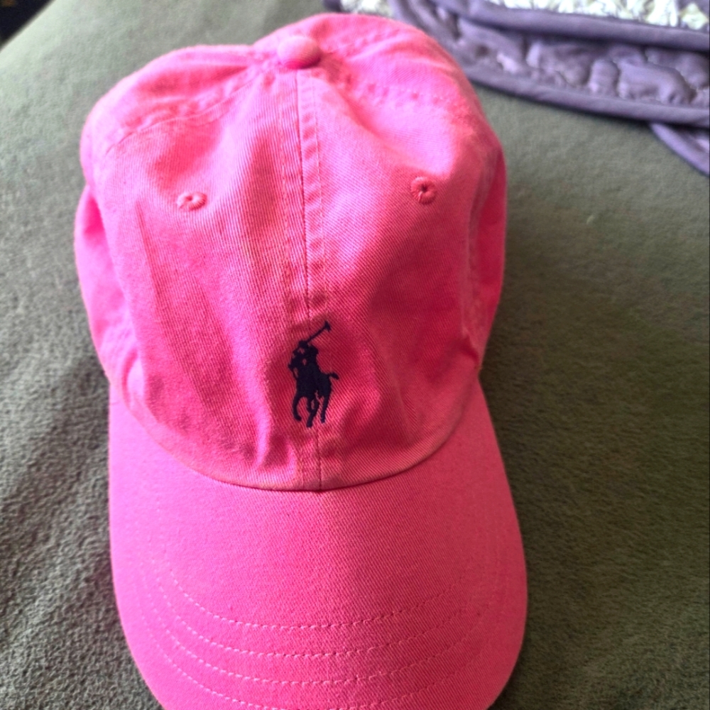 Ralph Lauren Pink Cotton Hat with Embroidered Logo